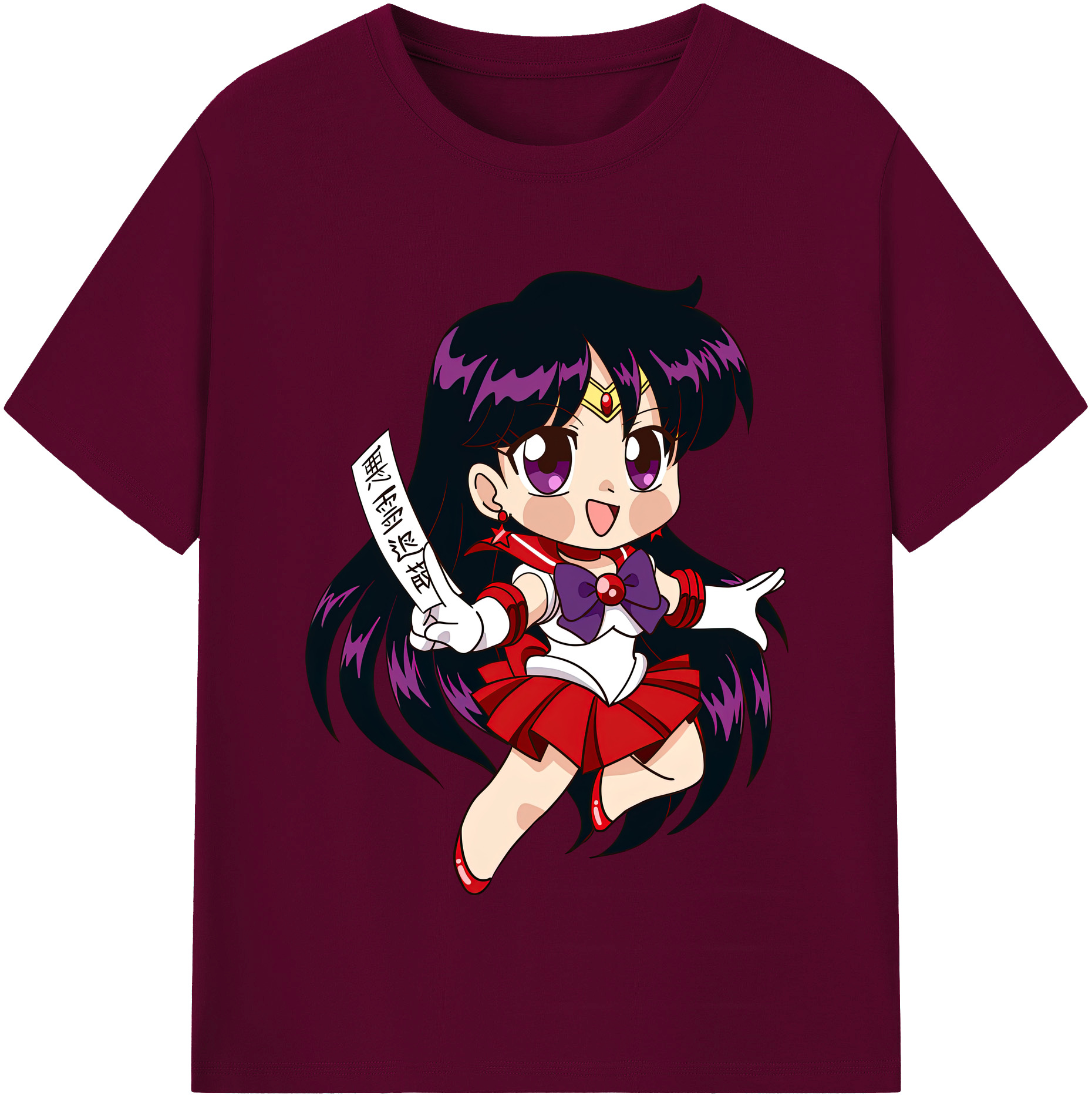 （画像用） 美少女戦士セーラームーン 火野レイ ひの レイ Sailor Moon Hino Rei （セーラーマーズ,Sailor Mars） レディースカジュアルプリントTシャツ（綿100％）